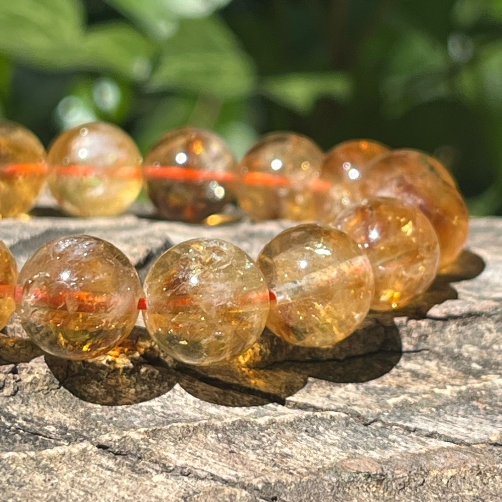 12mm stretchable‎ citrine bracelet